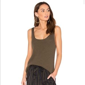 Vince olive green knit sweater tank